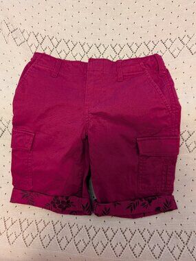 97% cotton Gap Kids size 7 purple shorts with flowered hem lots of pockets